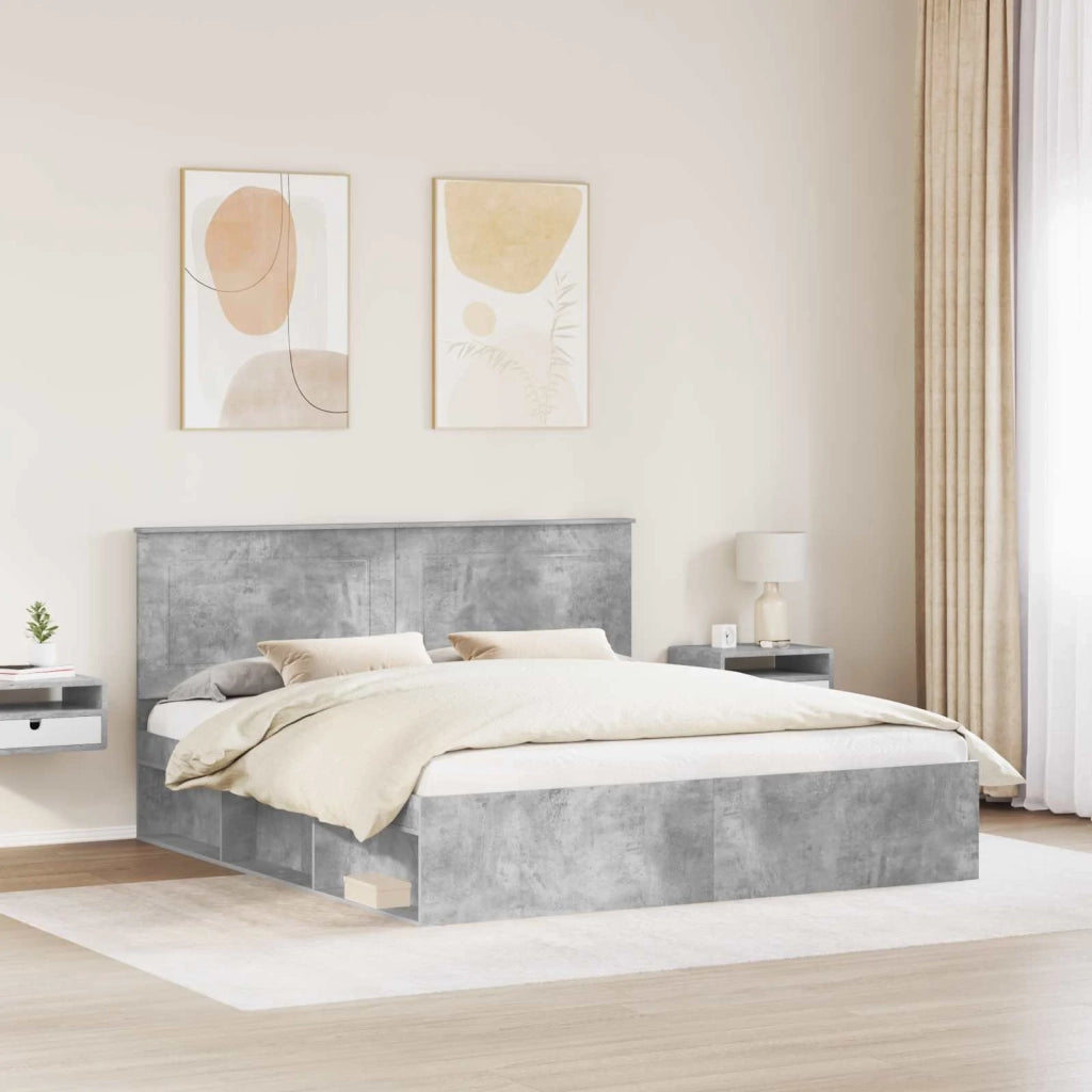 Struttura del letto Calcestruzzo 180 x 200 cm Pino massello