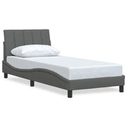 Letto singolo | Letto per adulti | Giroletto senza Materasso Hanko Grigio Scuro 80x200 cm Tessuto