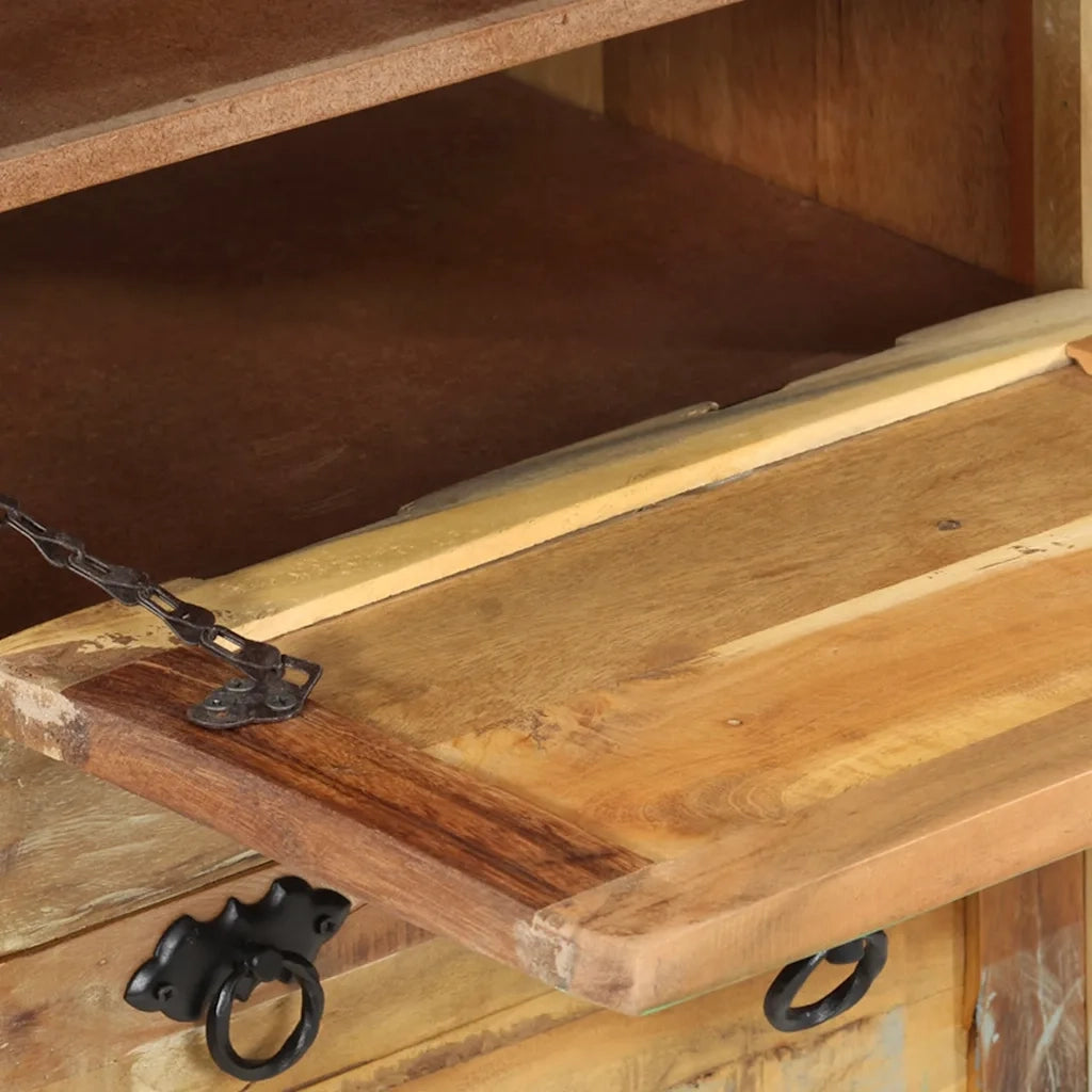 Scarpiera | Mobile per scarpe a 4 Livelli con Cassetto Legno Massello di Recupero