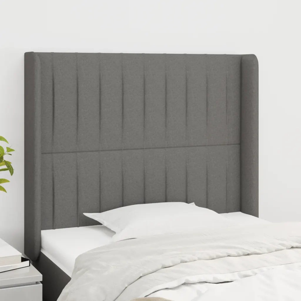 Testiera ad Orecchio Grigio Scuro 93x16x118/128 cm in Tessuto 3119801