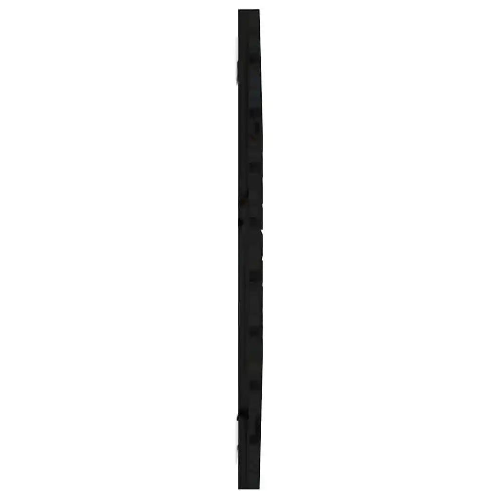 Testiera | Testata da Parete Nera 106x3x36 cm in Legno Massello di Pino