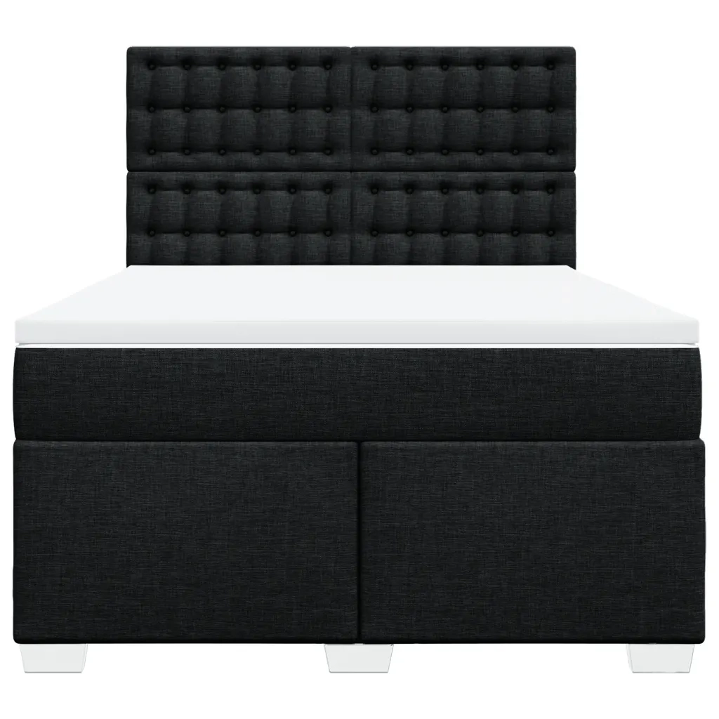 Giroletto a Molle con Materasso Nero 140x190 cm in Tessuto 3290499