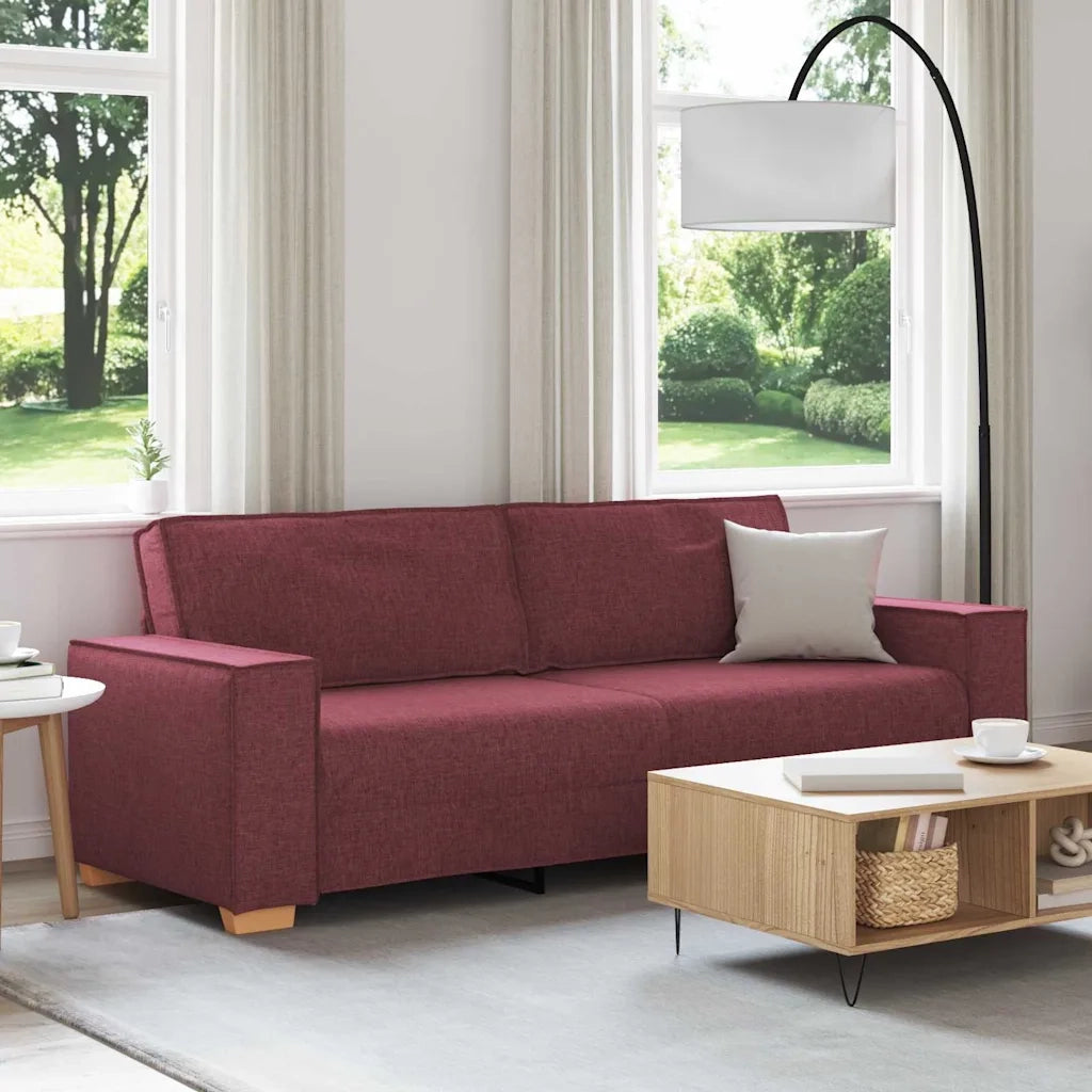 Divano a 3 posti rosso vino 180 cm in tessuto 4104993