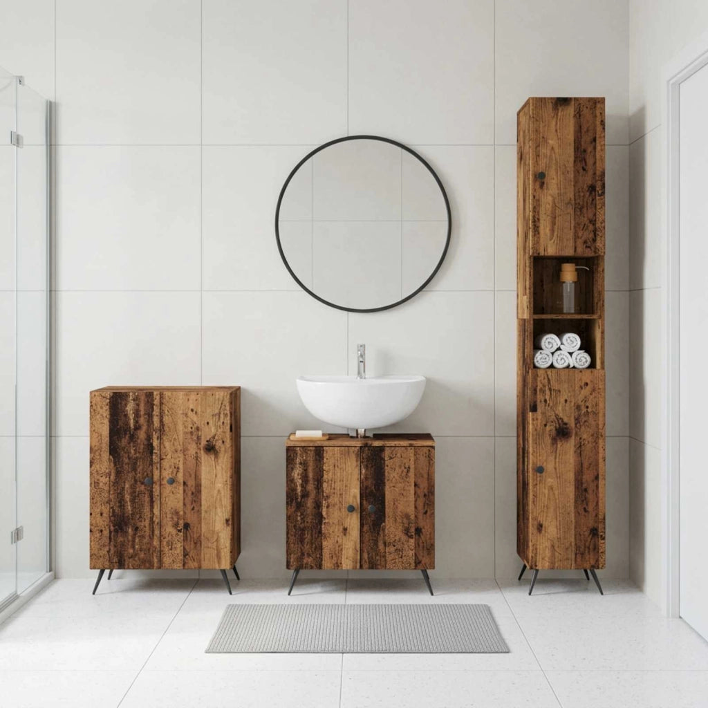 Set di armadietti da bagno in 3 pezzi BREDA Legno antico 3417484