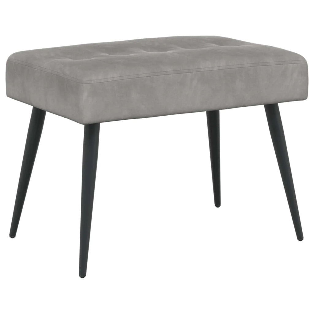 Panchina con bottoni imbottiti Grigio Chiaro 60 x 40 x 45 cm 42038501