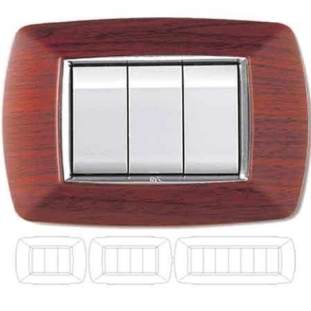 PLACCA COPRINTERRUTTORE LEGNO SCURO 'MYLIFE' 7 moduli - EC ELETTROCANALI