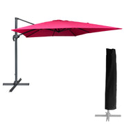 Ombrello offset MOLOKAI quadrato 3x3m fucsia + copertura