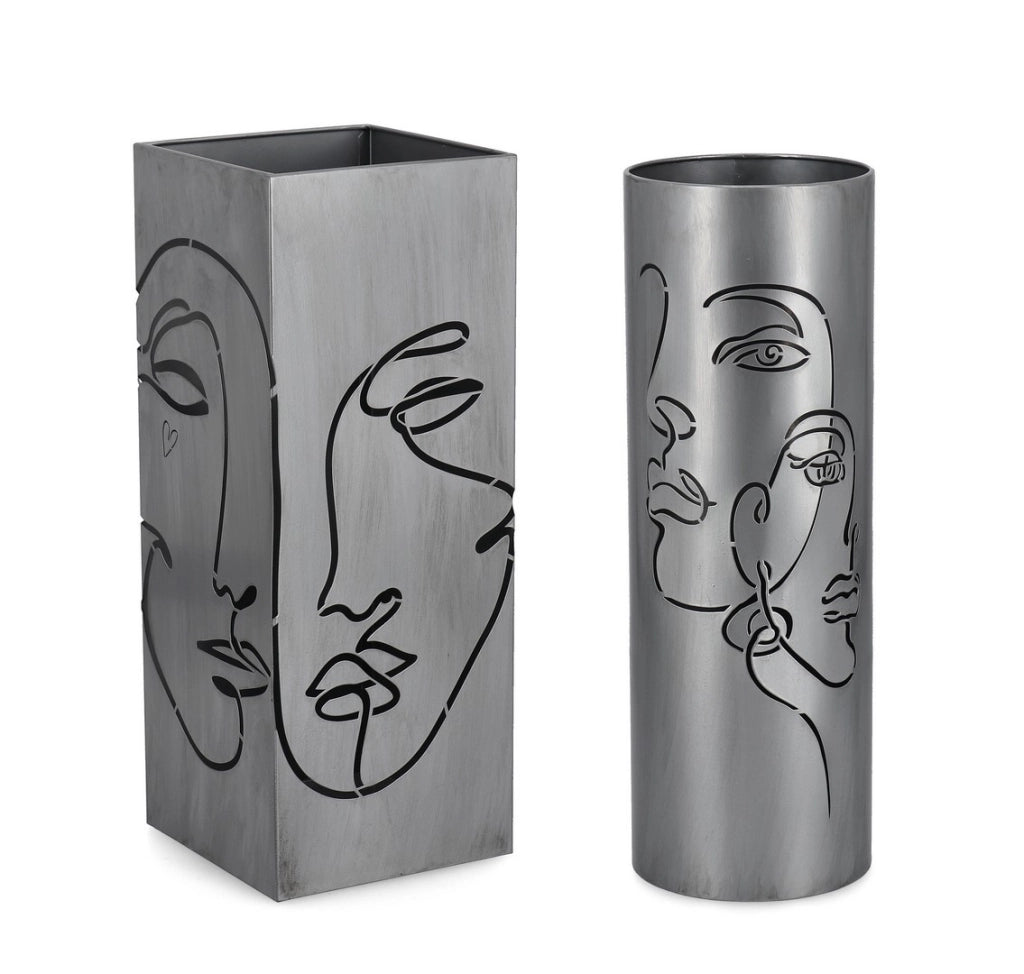 Portaombrelli in Metallo Moderno Stilizzato Argento Envans Bizzotto Formato: Tondo