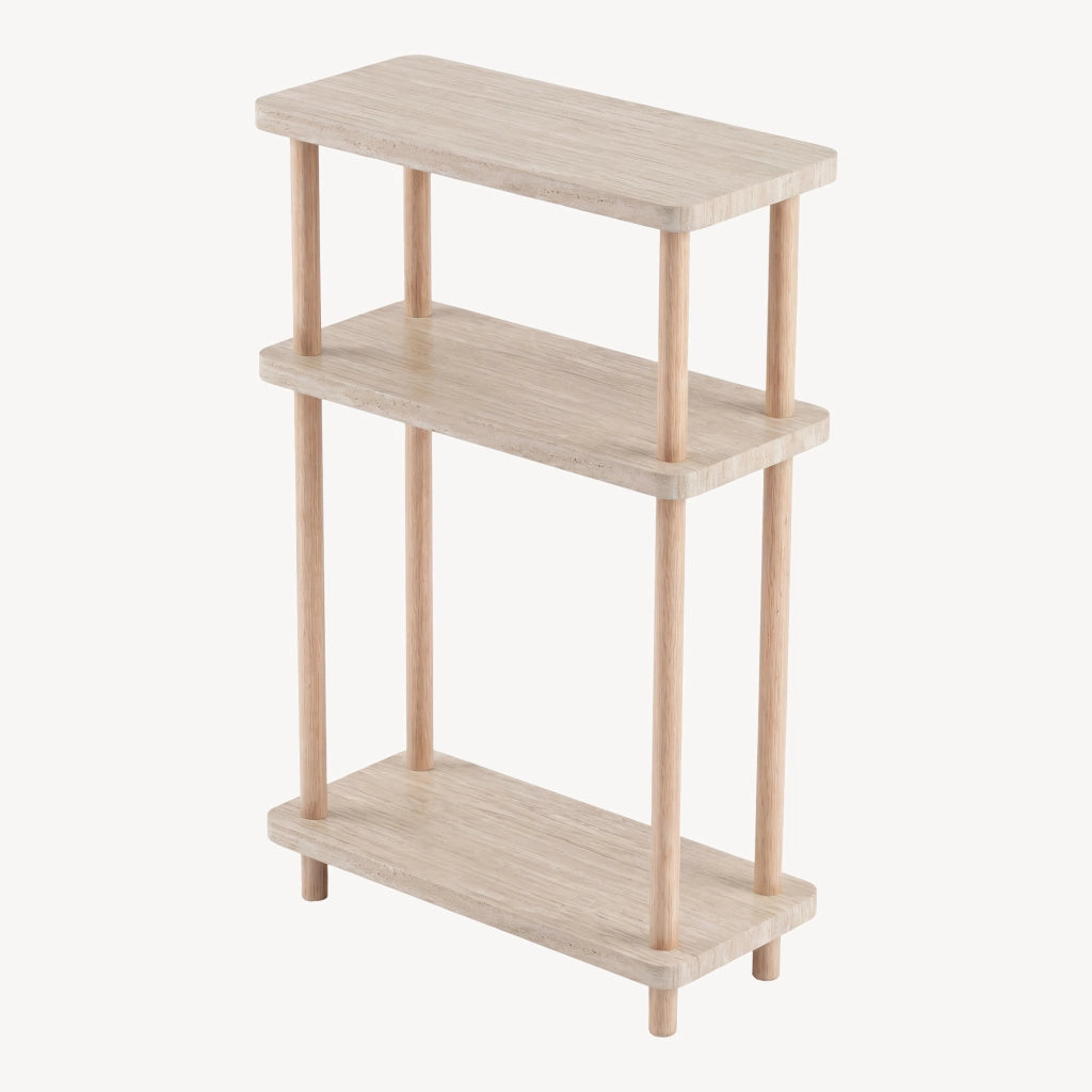 Scaffale da Terra Multiuso Nampernu a 3 Piani 62 x 40 x 18 cm - Color Travertino [en.casa]