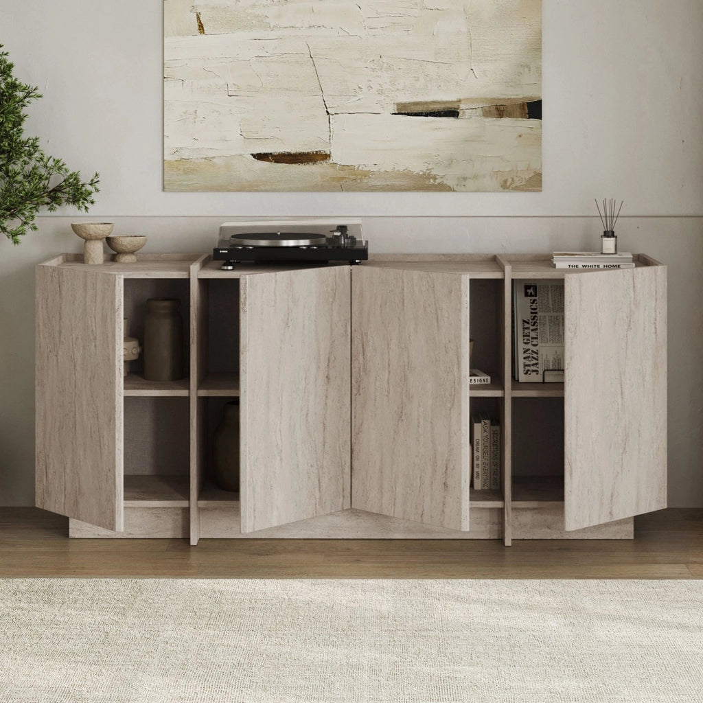 Credenza in legno "Dorma" - 180 x 45 x 80 cm - Travertino