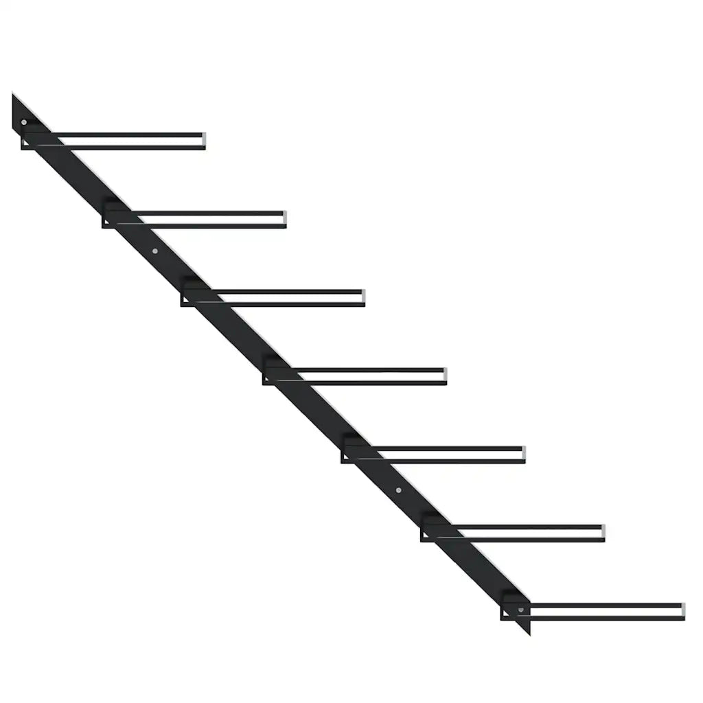 Portavini da Parete per 7 Bottiglie Nero in Metallo cod mxl 49582