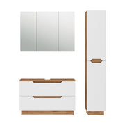 Vicco Set di mobili da bagno Rovere/bianco a strisce 3 parti