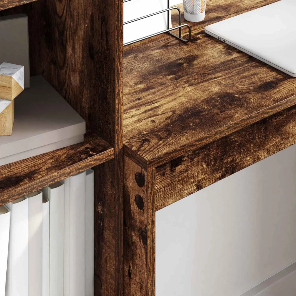 Scrivania con cassetto con lo scaffale 2 pcs Rovere fumé 3337317