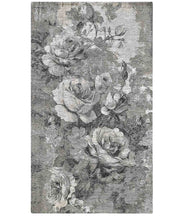 Tappeto passatoia ROSE GRIGIO salotto soggiorno camera, disegno floreale giardino fiorito, multiuso lavabile antiscivolo cm.65x220 corsia