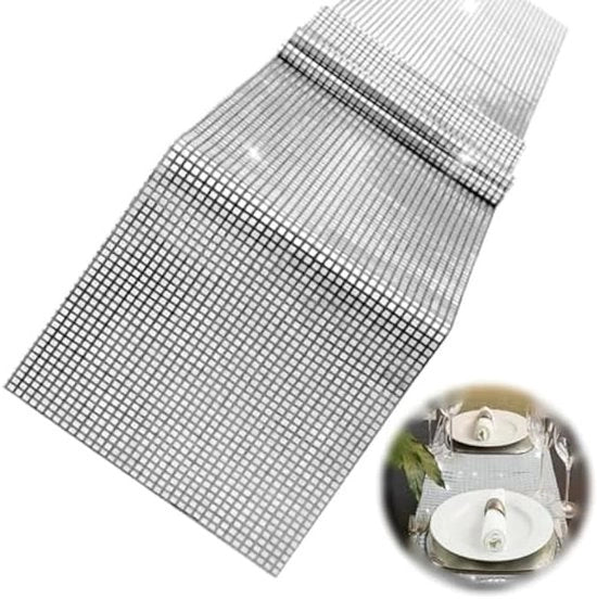 Tavolo da ballo moderno in argento con diamante, 30 x 275 cm tavolo da ballo disco, tavolo da ballo con glitter, tavolo da ballo anni '70, tavolo da ballo anni '80 disco