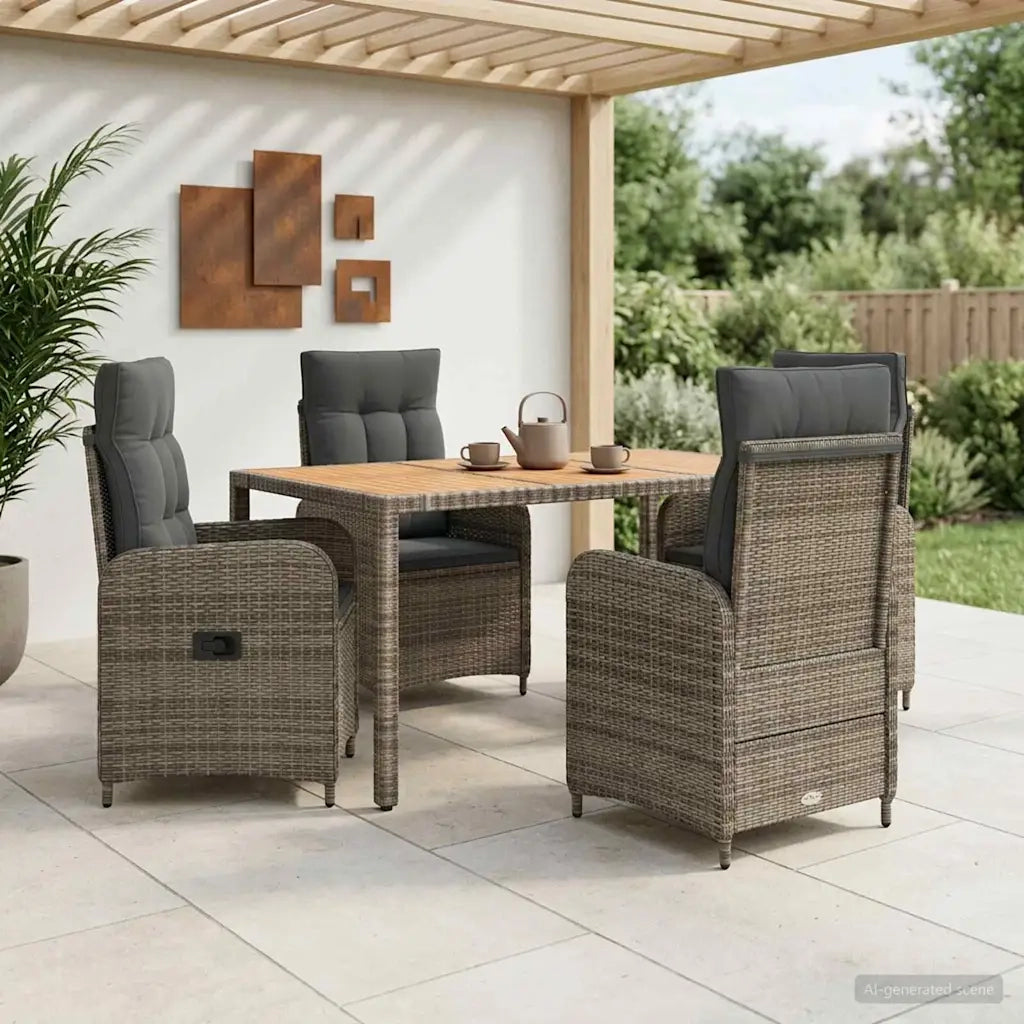 Set da pranzo per esterni 5 pz Grigio chiaro e grigio scuro 3422280