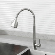 Rubinetto Miscelatore Cucina Lavello Lavabo Doccetta INOX satinato Art. 52814