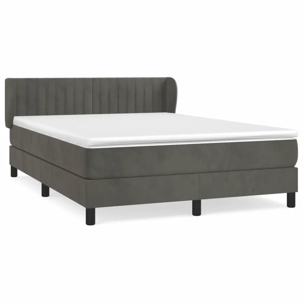 Giroletto a Molle con Materasso Grigio Scuro 140x200 cm Vellutocod mxl 98133