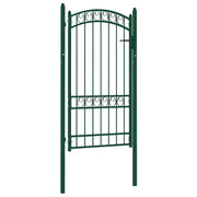 Cancello per Recinzione ad Arco in Acciaio 100x175 cm Verde