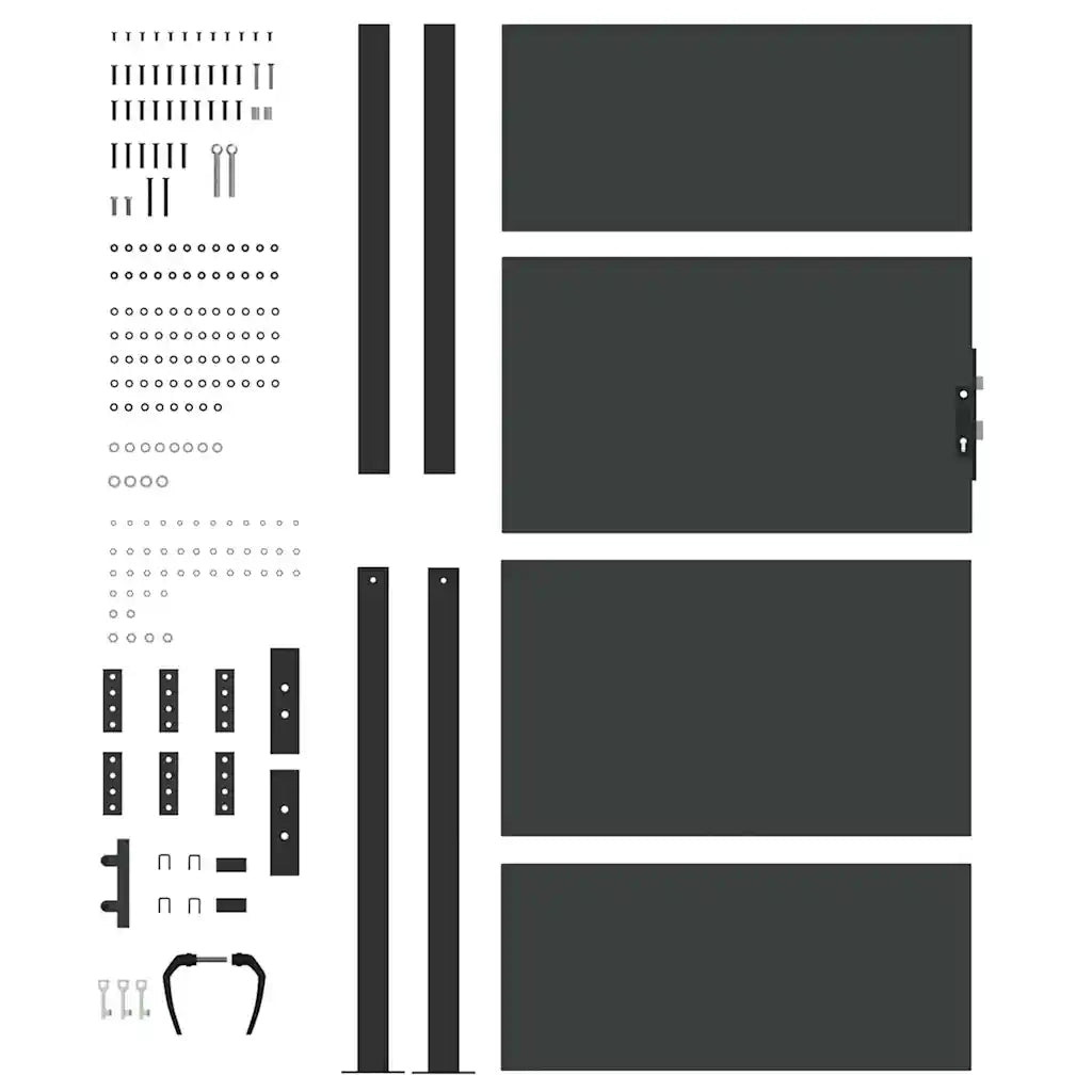 vidaXL Cancello da giardino con blocco Nero 105 x 200 cm