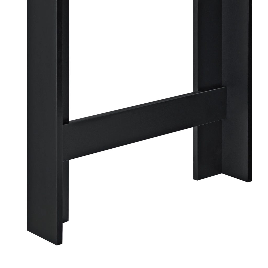 Tavolo Alto da Bar Danderyd Bancone a 3 Ripiani Laterali 120 x 60 x 106 cm - Nero [en.casa]