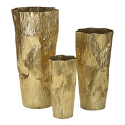 Set 3 portavasi Glolly oro in ferro dalle linee slanciate