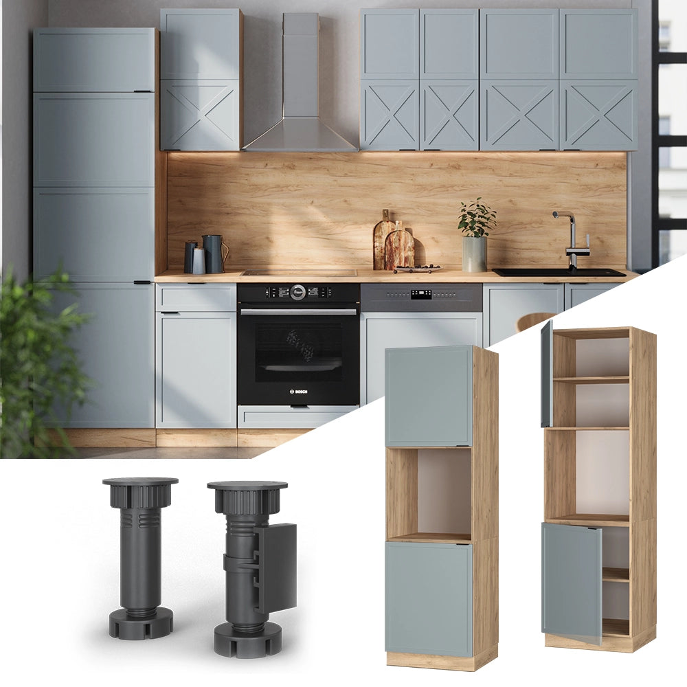Vicco Mobile per forno da incasso Blu-grigio chiaro 60 cm aperto
