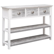 Credenza Grigio Antico 108x30x76 cm Legno Massello di Paulownia cod mxl 17667