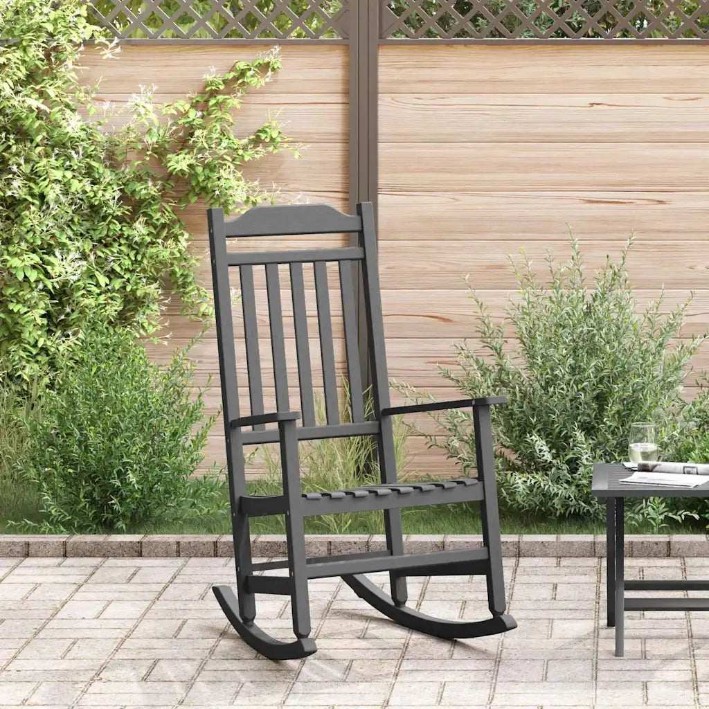 Sedia a Dondolo | Sedia da Giardino | Sedie da Esterno Nero 84 x 65 x 114 cm Resina