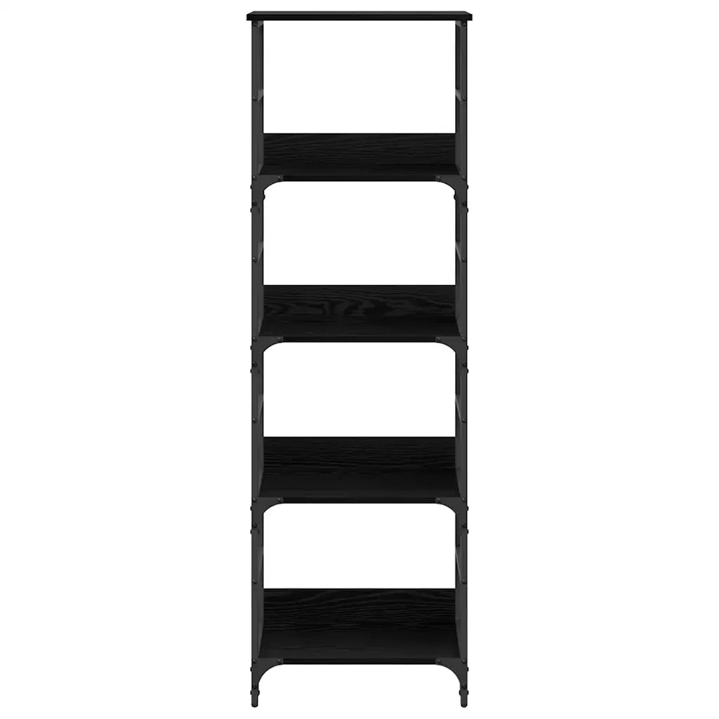Libreria-Scaffale per Libri-Mobile di Stoccaggio Rovere Nero 50 x 33 x 153 cm Legno multistrato
