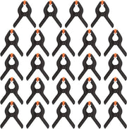 24 pezzi (2 pollici) Veerklemme in Nylon Nero per Sfondi Fotografici Studio - Set di Mini Klemme in Plastica per Diversi Uso