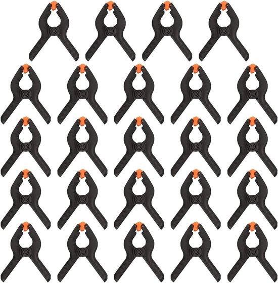 24 pezzi (2 pollici) Veerklemme in Nylon Nero per Sfondi Fotografici Studio - Set di Mini Klemme in Plastica per Diversi Uso