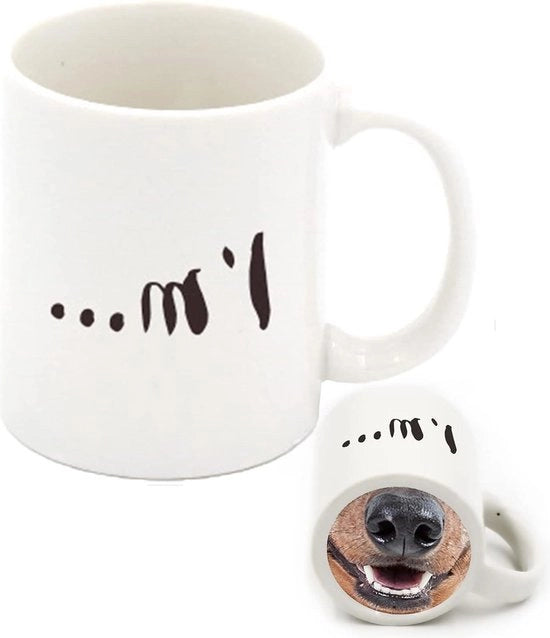 Tazza da Caffè Ceramica con Naso di Cane Creativo e Comico - Regali Divertenti per Colleghi e Amici