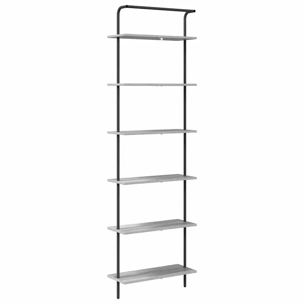 Libreria-Scaffale per Libri-Mobile di Stoccaggio Grigio Sonoma 60 x 24 x 203 cm Legno multistrato