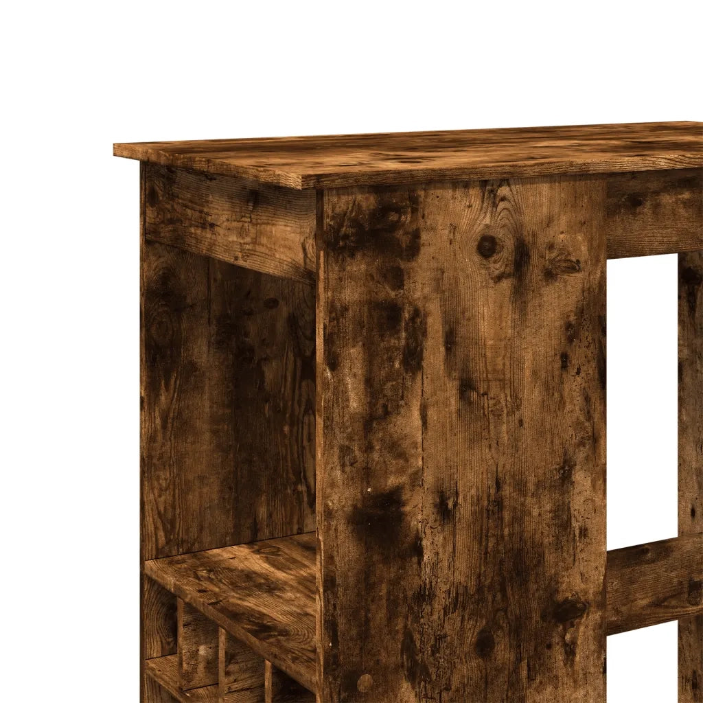 Tavolo Bar con Rastrelliera Rovere 90x47,5x103,5 cm Multistrato 854341