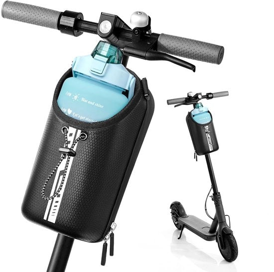 Accessori per scooter, E-scootertas con contenitore acqua, Tasto di avviamento scooter con holder per smartphone, 2L contenitore per scooter per accessori E-scooter