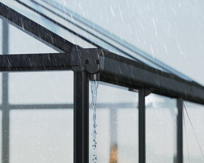 Serra Da Giardino in Policarbonato 608x304x285 cm- colore Nero Canopia ARIA Ibrida