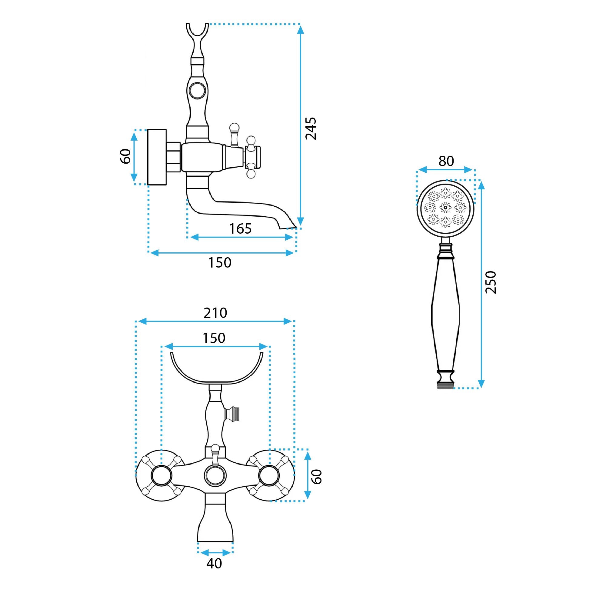 Rubinetto Da Vasca Rea Rustico Old Black