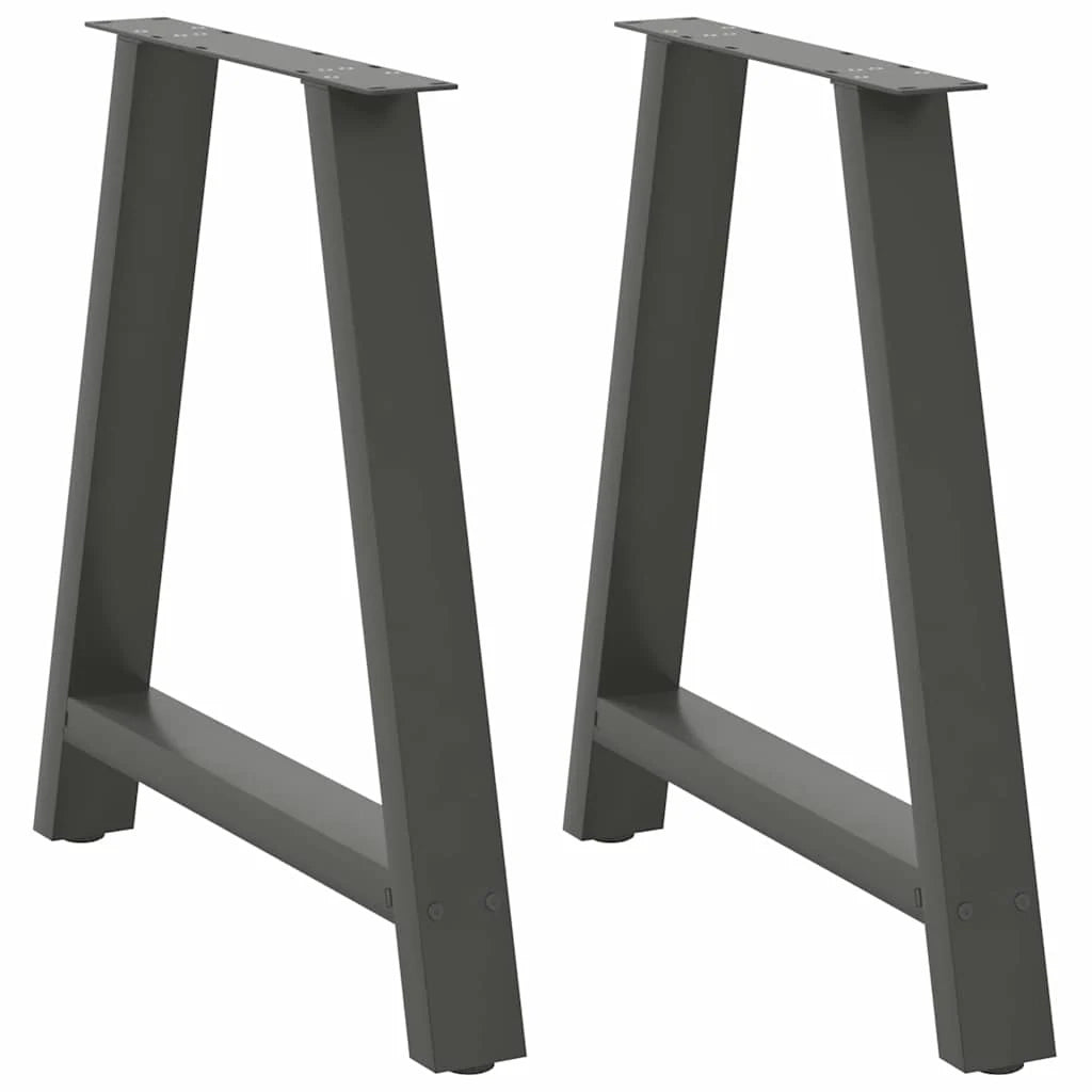 Set di 2 gambe per tavolo da pranzo a forma di A 80 x 72-73 cm con piedini regolabili design moderno acciaio antracite 02_0057134