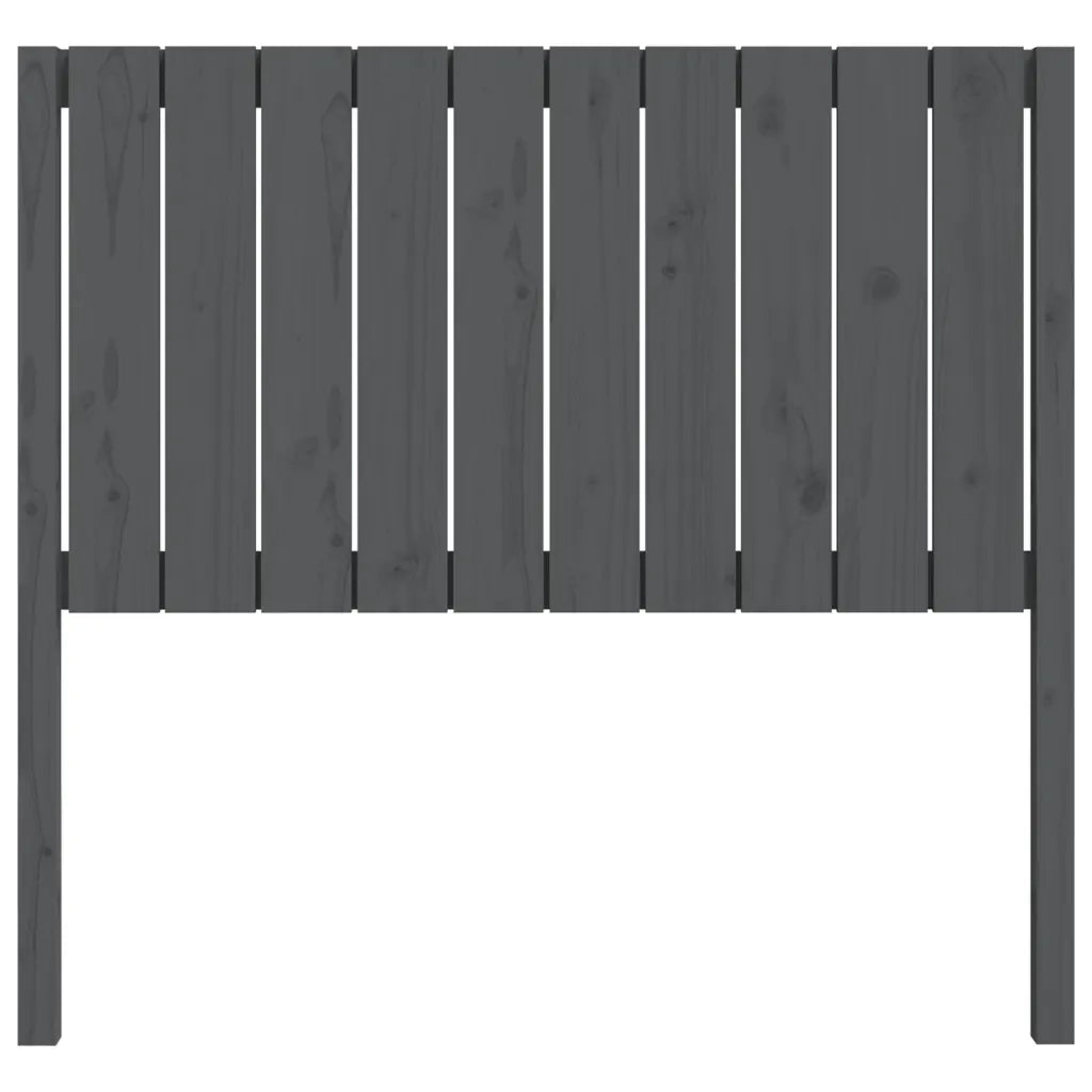 Testiera per Letto Grigia 105,5x4x100 cm Legno Massello di Pino