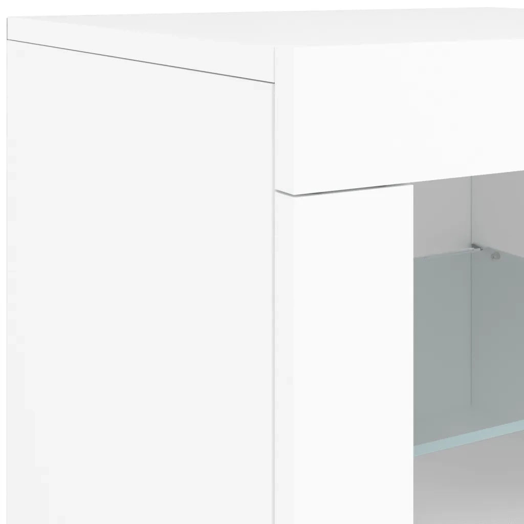 Credenza con Luci LED Bianca 181,5x37x67 cm 3209002