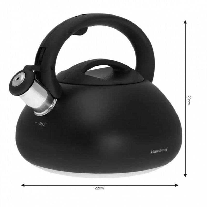 Klausberg KB-7368 Bollitore con fischietto 2,7L in acciaio inossidabile a induzione