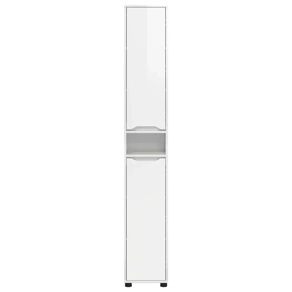 Mobile da Bagno con porta Bianco Lucido 30,5 x 30 x 195 cm 888761
