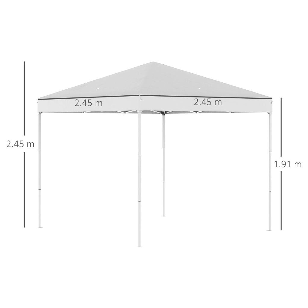 Gazebo Pieghevole ¨C zephmum ¨C Acciaio e Tessuto Oxford, 2.5x2.5 m, Bianco