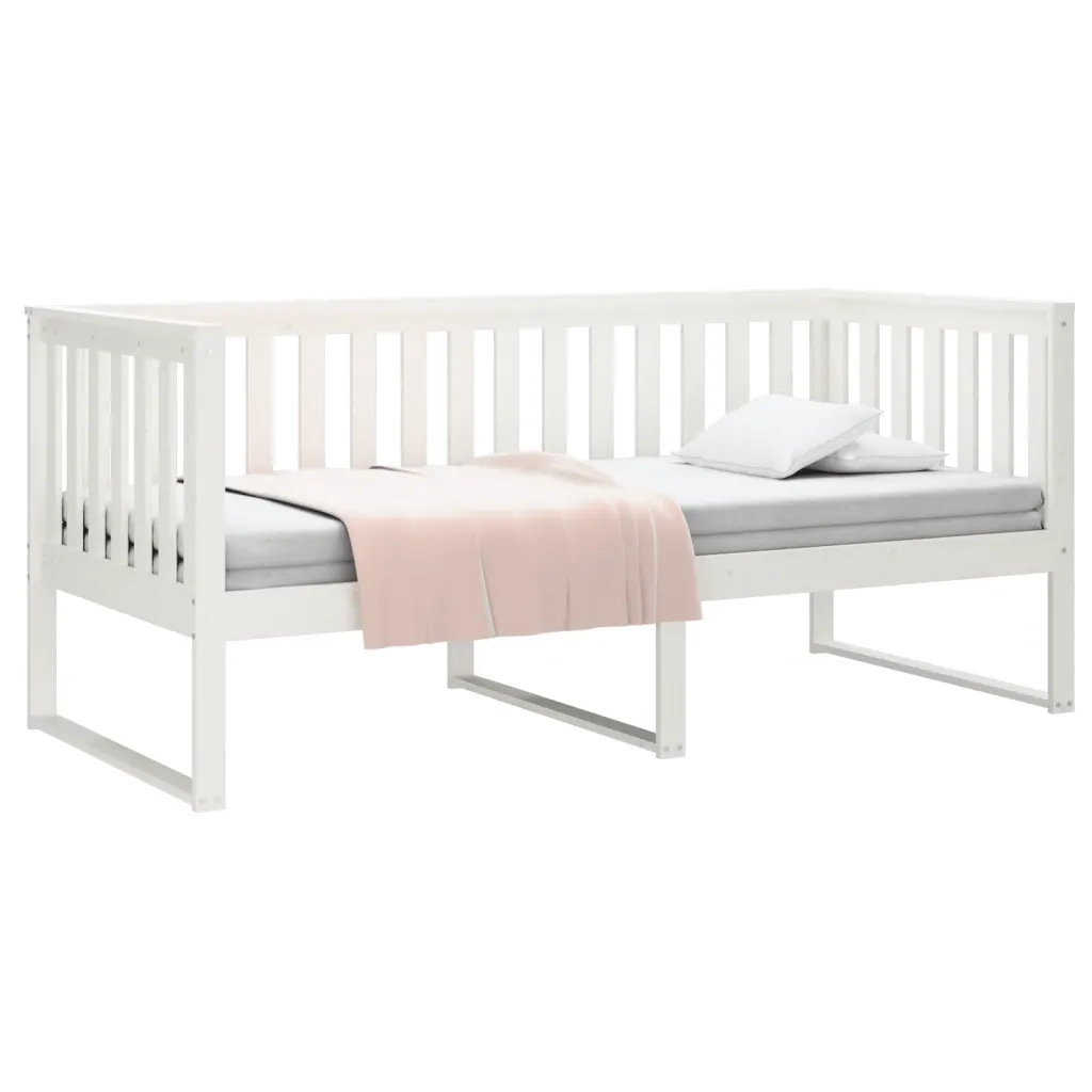 Dormeuse senza Materasso-Divano Letto-Struttura Letto Bianco 100x200 cm Legno Massello Pino 308896