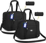 Borse per bagaglio portatile pieghevoli - impermeabili - 2 pezzi - nero - nylon - 40x30x20
