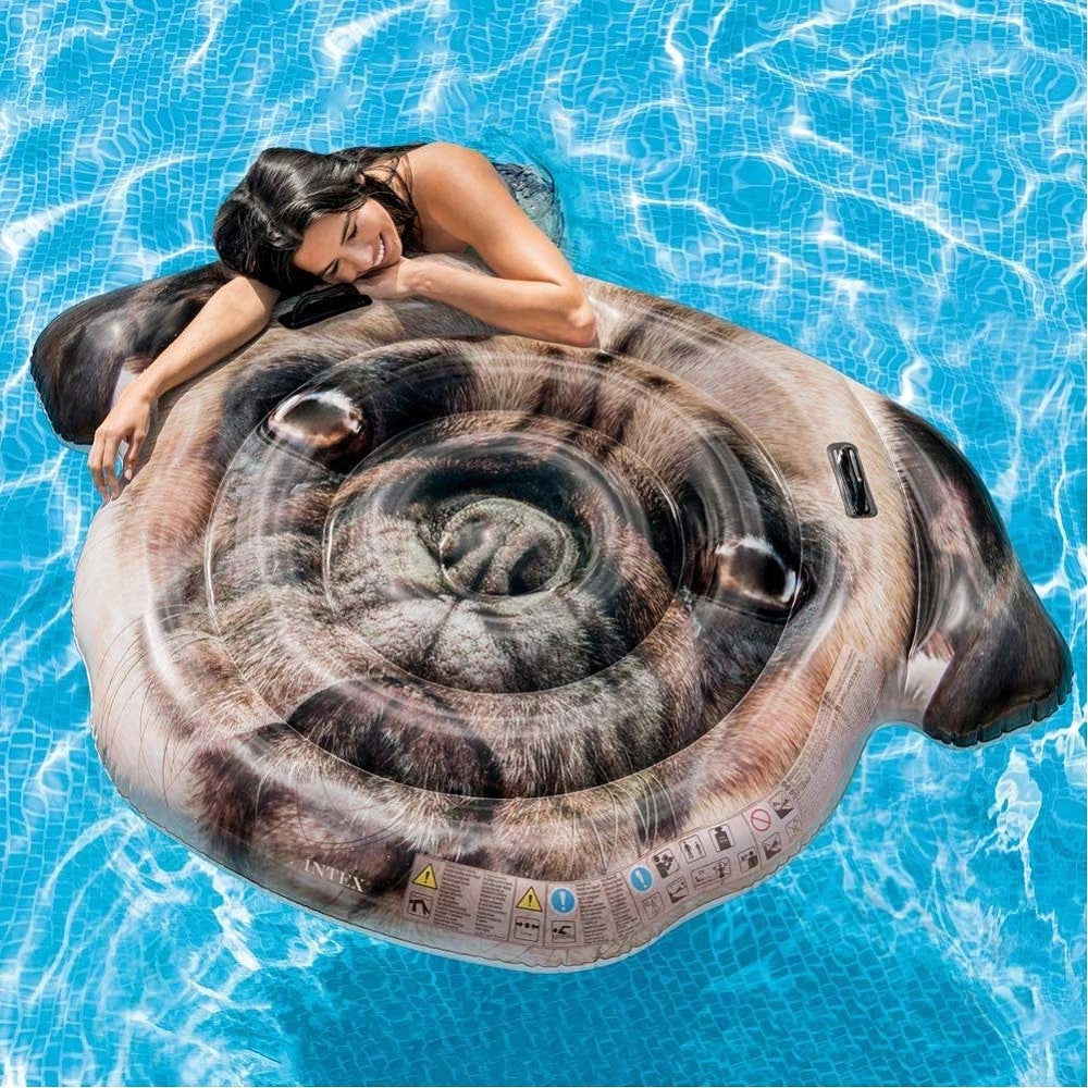 Trade Shop - Materassino Isola Gonfiabile Stampa Carlino Pvc Mare Piscina 173 X 130 Cm -