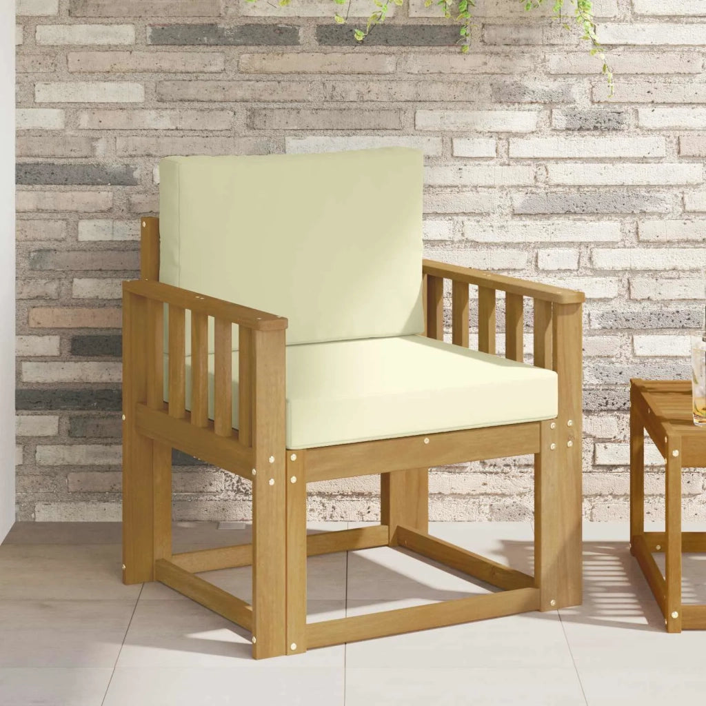 2 Pezzo Set di divani da esterno-Sofa da giardino Poliestere Bianco e Crema 704970