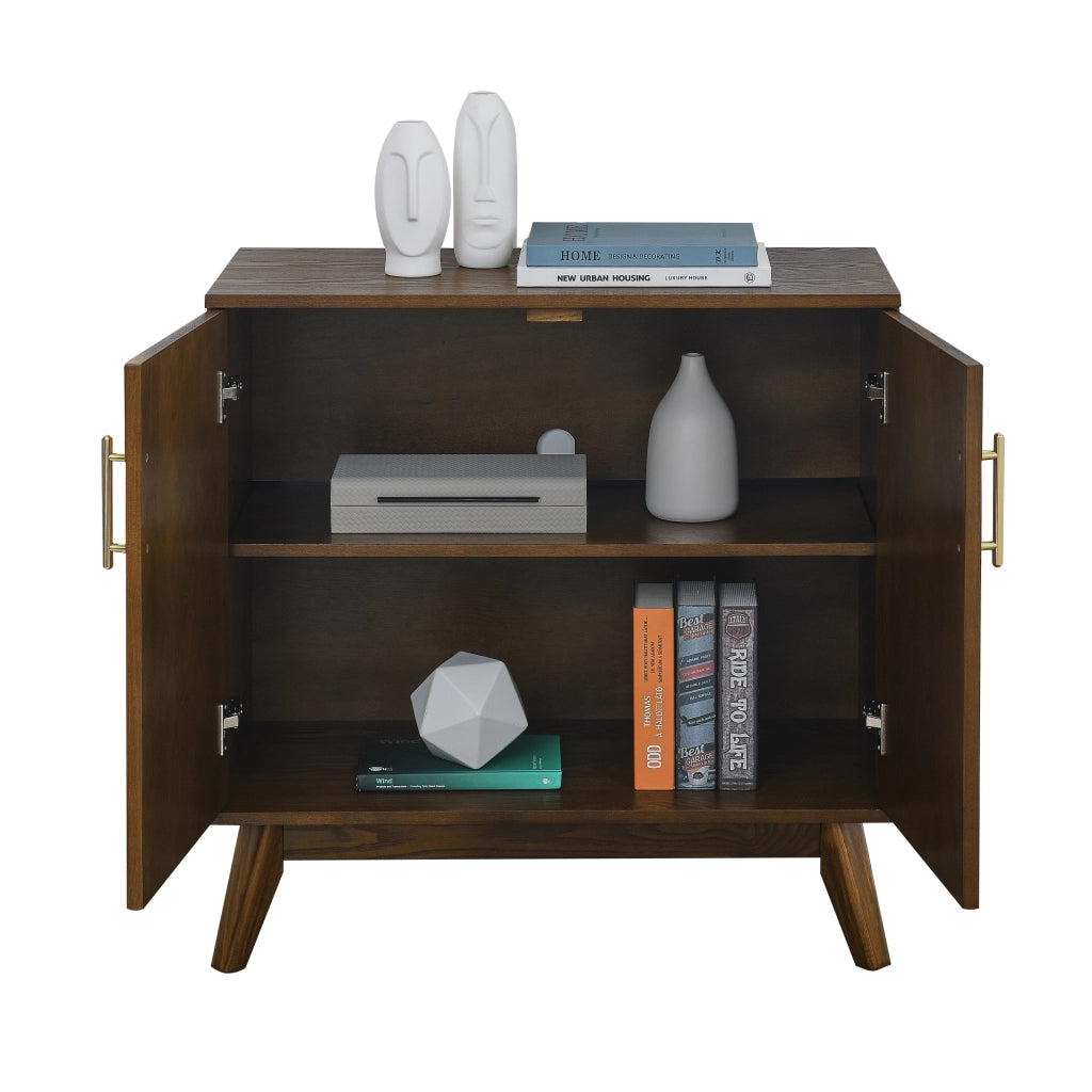 Credenza con ripiani regolabili in MDF e legno noce