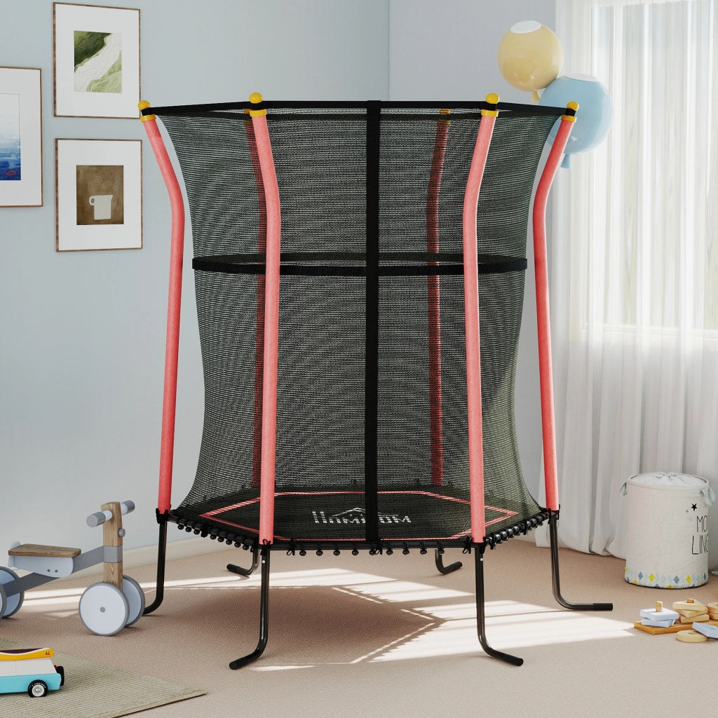 Trampolino per Bambini ¨C zephmum ¨C Nero e Rosso con Rete di Sicurezza ?163.5 cm